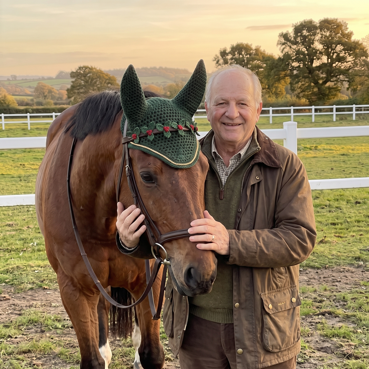 Handmade Christmas Crochet Horse Ear Bonnet